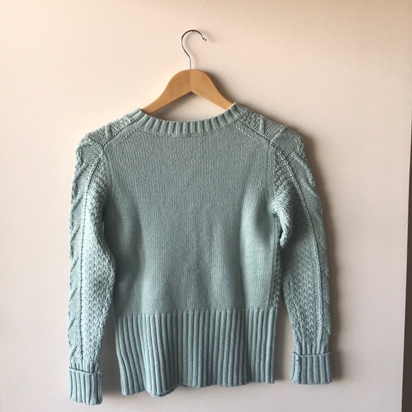 Gap Cable-knit Crewneck Turquoise Sweater - Picture 3 of 4